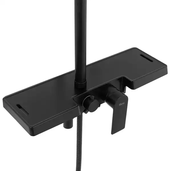 Rea Santos Black Душевой гарнитур с изливом, черный (REA-P8803) Rea Santos Black Душевой гарнитур с изливом, черный (REA-P8803)