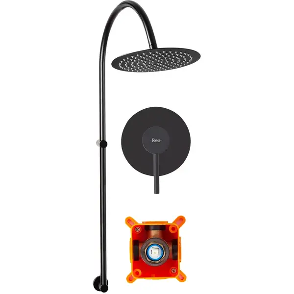 Душевая система REA LUGANO BLACK + BOX скрытого монтажа (REA-P9301) Душевая система REA LUGANO BLACK + BOX скрытого монтажа (REA-P9301)