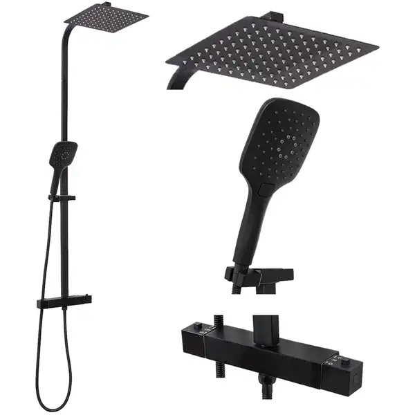 Rea JET BLACK MAT Душевой гарнитур, черный матовый (REA-P9411) Rea JET BLACK MAT Душевой гарнитур, черный матовый (REA-P9411)