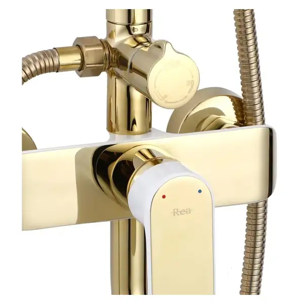 Душевой гарнитур REA BLOOM GOLD WHITE с изливом (REA-P9529)