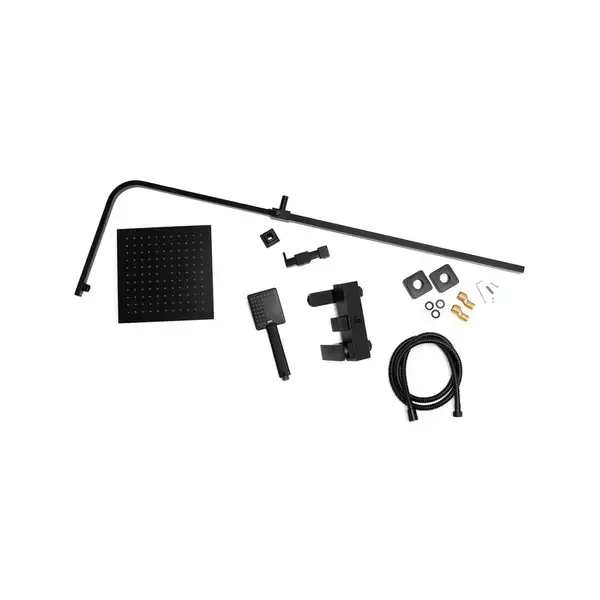 Душовий гарнітур Yoka CUBE 25 BLACK черный з виливом (BP.CUBE 25 BLK)