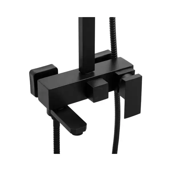 Душовий гарнітур Yoka CUBE 25 BLACK черный з виливом (BP.CUBE 25 BLK)