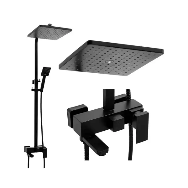 Душовий гарнітур Yoka CUBE 30 BLACK чорний з виливом (BP.CUBE 30 BLK)