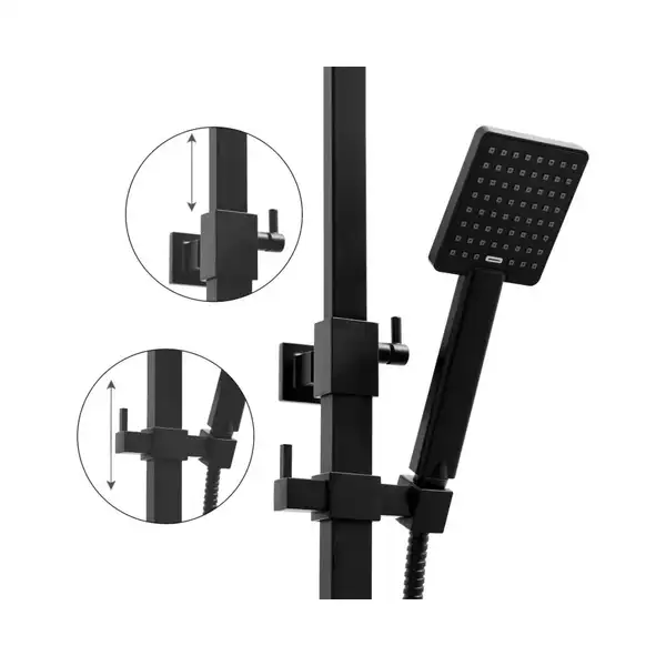 Душовий гарнітур Yoka CUBE 30 BLACK чорний з виливом (BP.CUBE 30 BLK)