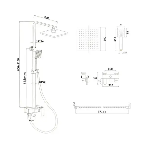 Душевой гарнитур Yoka CUBE 30 CHROM хром с изливом (BP.CUBE-30-CHR) Душевой гарнитур Yoka CUBE 30 CHROM хром с изливом (BP.CUBE-30-CHR)