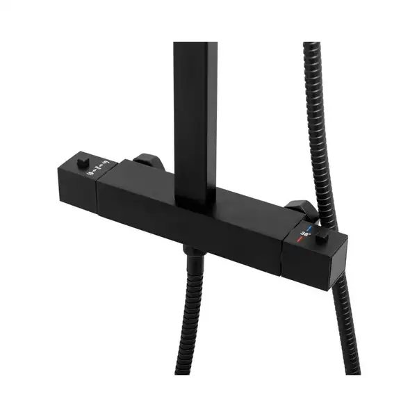 Душевой гарнитур Yoka CUBE 25 BLACK черный с термостатом (BP.CUBE-THERM-25-BLK) Душевой гарнитур Yoka CUBE 25 BLACK черный с термостатом (BP.CUBE-THERM-25-BLK)