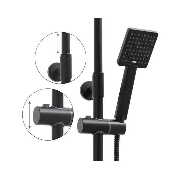 Душевой гарнитур Yoka FLOVA 20 BLACK черный с термостатом (BP.FLOVA THERM 20 BLK) Душевой гарнитур Yoka FLOVA 20 BLACK черный с термостатом (BP.FLOVA THERM 20 BLK)
