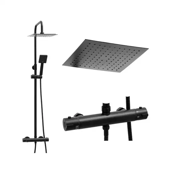 Душевой гарнитур Yoka FLOVA 25 BLACK черный с термостатом (BP.FLOVA THERM 25 BLK) Душевой гарнитур Yoka FLOVA 25 BLACK черный с термостатом (BP.FLOVA THERM 25 BLK)