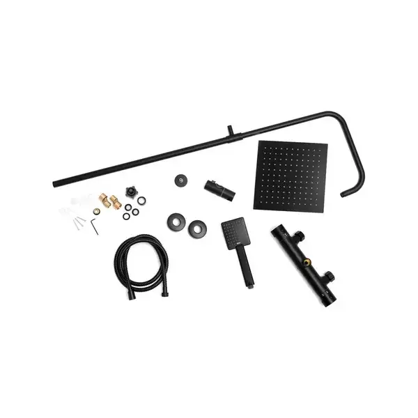 Душевой гарнитур Yoka FLOVA 25 BLACK черный с термостатом (BP.FLOVA THERM 25 BLK) Душевой гарнитур Yoka FLOVA 25 BLACK черный с термостатом (BP.FLOVA THERM 25 BLK)