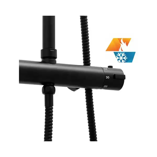 Душевой гарнитур Yoka FLOVA 25 BLACK черный с термостатом (BP.FLOVA THERM 25 BLK) Душевой гарнитур Yoka FLOVA 25 BLACK черный с термостатом (BP.FLOVA THERM 25 BLK)