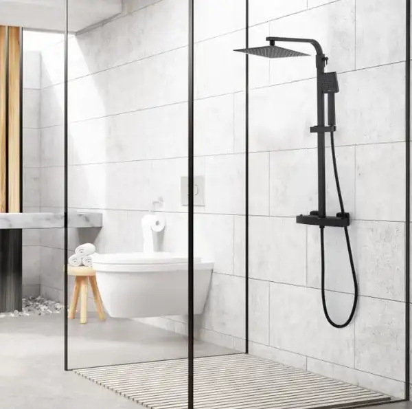 Душевой гарнитур Yoka GOBA 25 BLACK черный с термостатом (BP.GOBA-THERM-25-BLK)