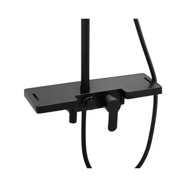 Душовий гарнітур Yoka OSLO 30 BLACK черный з полицею та краном (BP.OSLO 30 BLK) Душовий гарнітур Yoka OSLO 30 BLACK черный з полицею та краном (BP.OSLO 30 BLK)