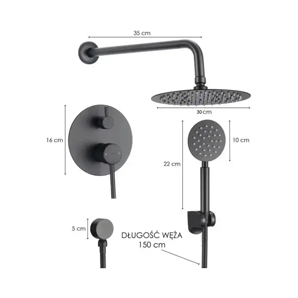 Yoka STUDIO 30 Душовий гарнітур прихований, чорний (BP.STUDIO 30 BLK) Yoka STUDIO 30 Душовий гарнітур прихований, чорний (BP.STUDIO 30 BLK)