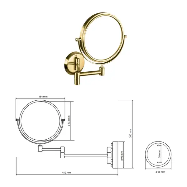 106101698 mirror Retro Дзеркало косметичне(золото), Bemeta (106101698) 106101698 mirror Retro Дзеркало косметичне(золото), Bemeta (106101698)