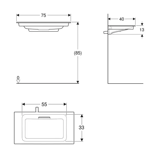 Дзеркало з LED підсвічуванням 90 х h70 см Geberit Option Basic Square 502.808.00.1 Дзеркало з LED підсвічуванням 90 х h70 см Geberit Option Basic Square 502.808.00.1