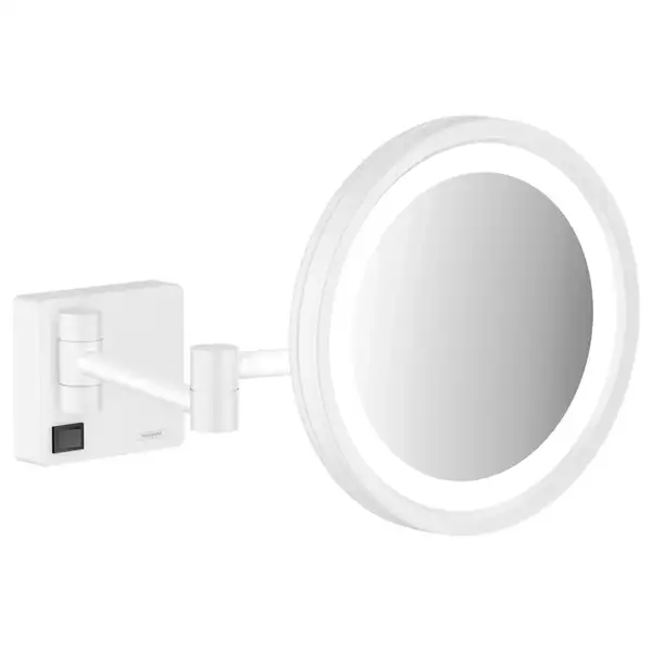 Зеркало косметическое с LED подсветкой Hansgrohe AddStoris, белый матовый (41790700) фото 1 Aquada.com.ua