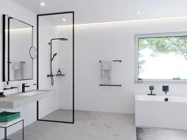 Зеркало косметическое Hansgrohe AddStoris, чёрный матовый (41791670) фото 2 Aquada.com.ua Зеркало косметическое Hansgrohe AddStoris, чёрный матовый (41791670) фото 2 Aquada.com.ua