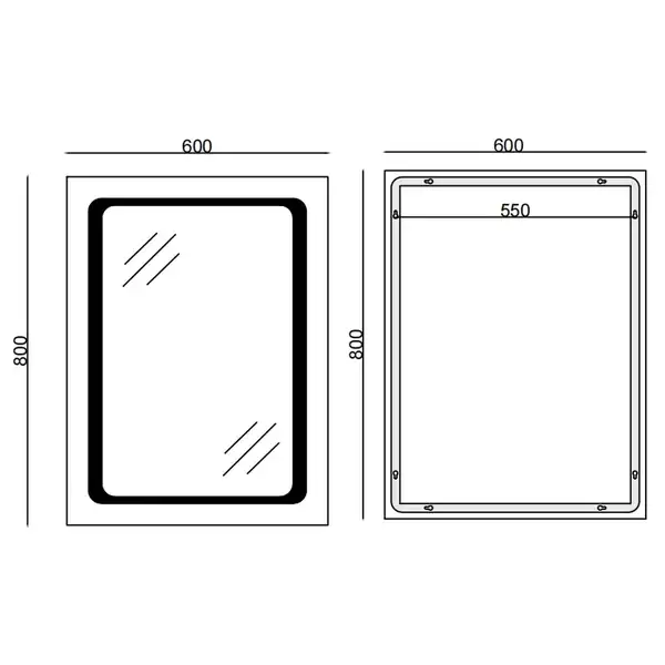 Дзеркало Mixxus TWEE MR09-80x60-Reverse з Led Touch, Anti-fog, димером, регулятором яскравості (MI6 (MI6660) Дзеркало Mixxus TWEE MR09-80x60-Reverse з Led Touch, Anti-fog, димером, регулятором яскравості (MI6 (MI6660)