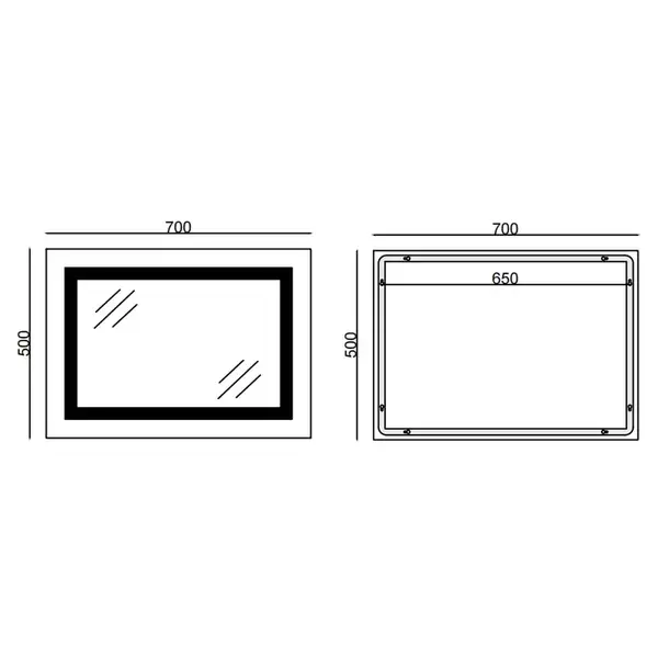 Дзеркало Mixxus WARM MR12-70x50-Reverse з Led Touch, Anti-fog, димером, регулятором яскравості (MI6 (MI6670) Дзеркало Mixxus WARM MR12-70x50-Reverse з Led Touch, Anti-fog, димером, регулятором яскравості (MI6 (MI6670)