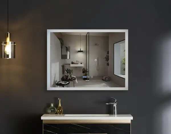 Дзеркало Mixxus FLAT MR04-80x60 з Led Touch, Anti-fog, димером, регулятором яскравості, годинником (MI6928) Дзеркало Mixxus FLAT MR04-80x60 з Led Touch, Anti-fog, димером, регулятором яскравості, годинником (MI6928)