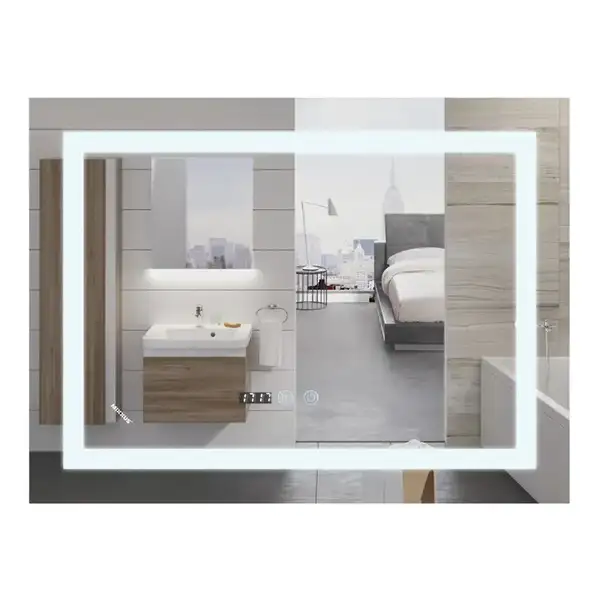 Дзеркало Mixxus WARM MR02-100x80 з Led Touch, Anti-fog, димером, регулятором яскравості, годинником (MI6935)
