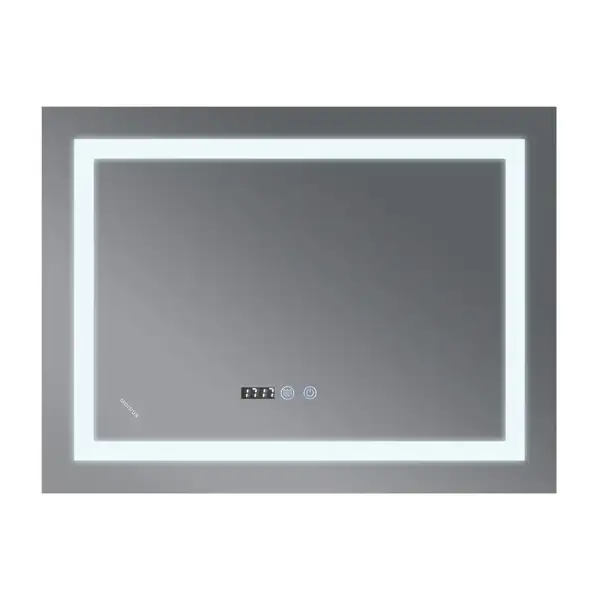 Дзеркало Mixxus WARM MR02-100x80 з Led Touch, Anti-fog, димером, регулятором яскравості, годинником (MI6935)