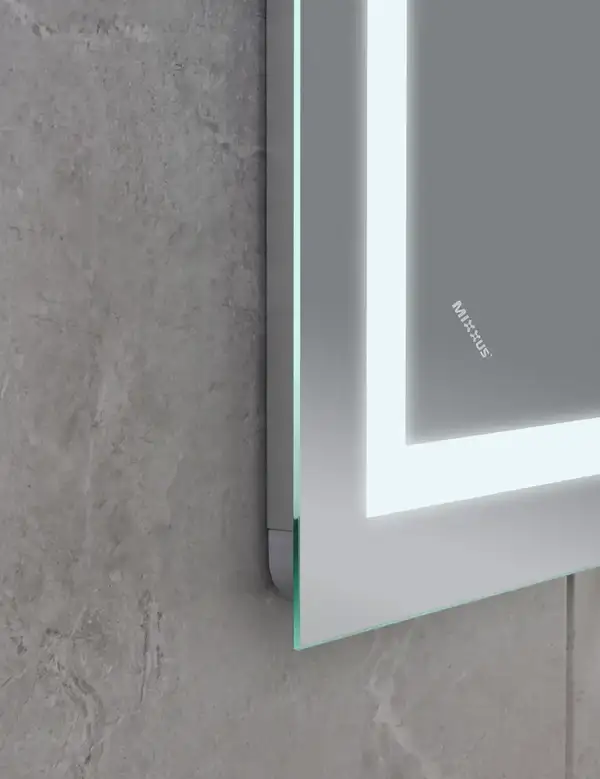 Дзеркало Mixxus WARM MR02-100x80 з Led Touch, Anti-fog, димером, регулятором яскравості, годинником (MI6935)