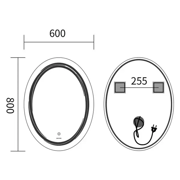 Дзеркало Mixxus Premium WAVE MV04-60x80 з Led Touch, Anti-fog, димером (3-6,5kK) (MP6636) Дзеркало Mixxus Premium WAVE MV04-60x80 з Led Touch, Anti-fog, димером (3-6,5kK) (MP6636)