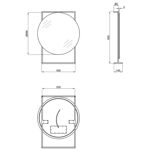 Зеркало Qtap Taurus 600х850х140 Black/Whitish oak с LED-подсветкой QT2478ZP700BWO Зеркало Qtap Taurus 600х850х140 Black/Whitish oak с LED-подсветкой QT2478ZP700BWO