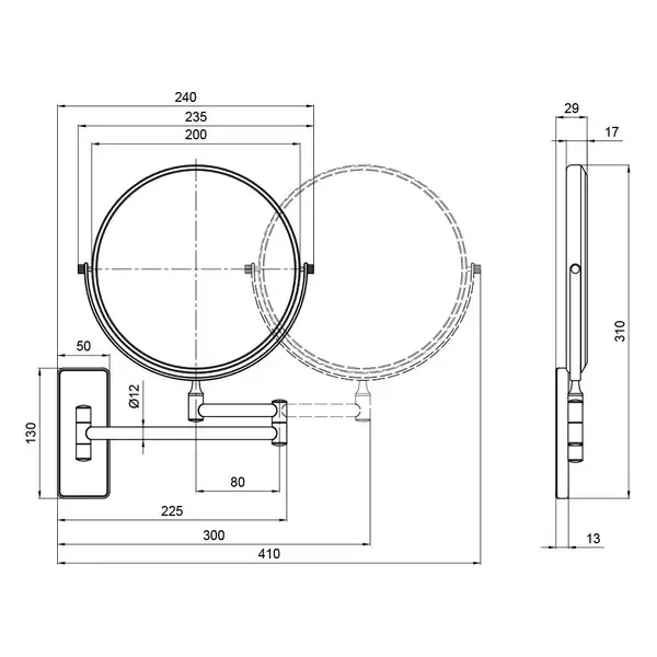 Зеркало косметическое Qtap Liberty BLM 1147 (QTLIBBLM1147)