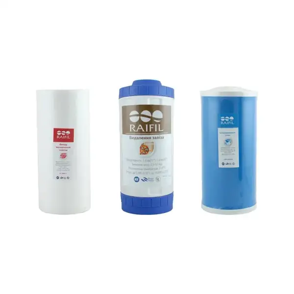 Комплект картриджів Big Blue 10 "Raifil IRON-UDF (знезалізнення) (1.2) Комплект картриджів Big Blue 10 "Raifil IRON-UDF (знезалізнення) (1.2)