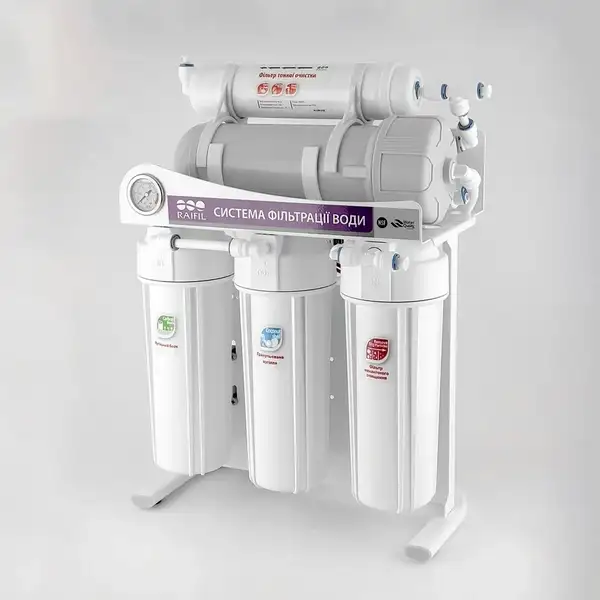 Фільтр зворотнього осмосу Raifil 300G - 3/8 10"Slim з манометром (2465)