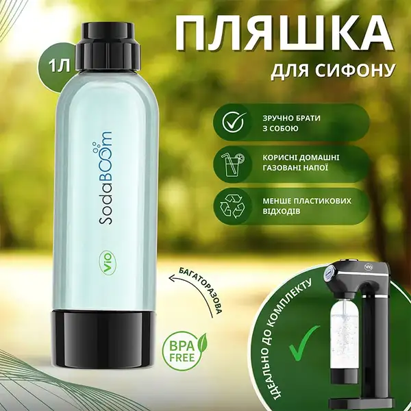 Багаторазова пляшка ViO SodaBoom SD-7006 grey (2477)
