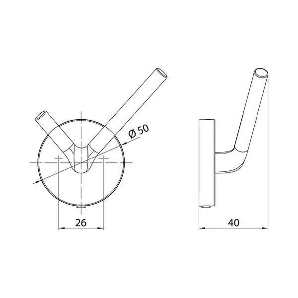 Крючок двойной Emco Round, хром (437500101) Крючок двойной Emco Round, хром (437500101)