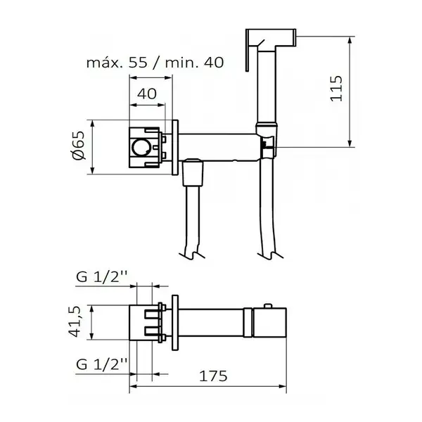 GRB Intimixer Гігієнічний душ, білий матовий (08225101)