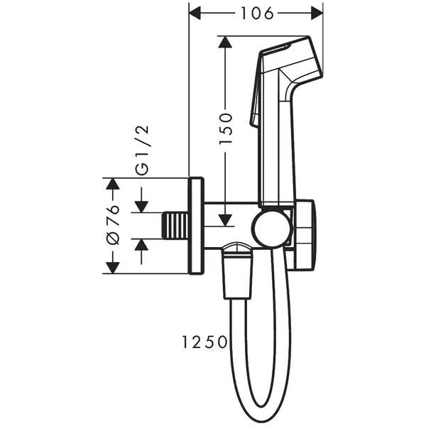 Hansgrohe S EcoSmart+ Гігієнічний душ-комплект, Matt Black (29230670) Hansgrohe S EcoSmart+ Гігієнічний душ-комплект, Matt Black (29230670)