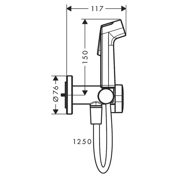Hansgrohe Bidette 1jet S EcoSmart+ Гігієнічний душ, чорний матовий (29232670) Hansgrohe Bidette 1jet S EcoSmart+ Гігієнічний душ, чорний матовий (29232670)