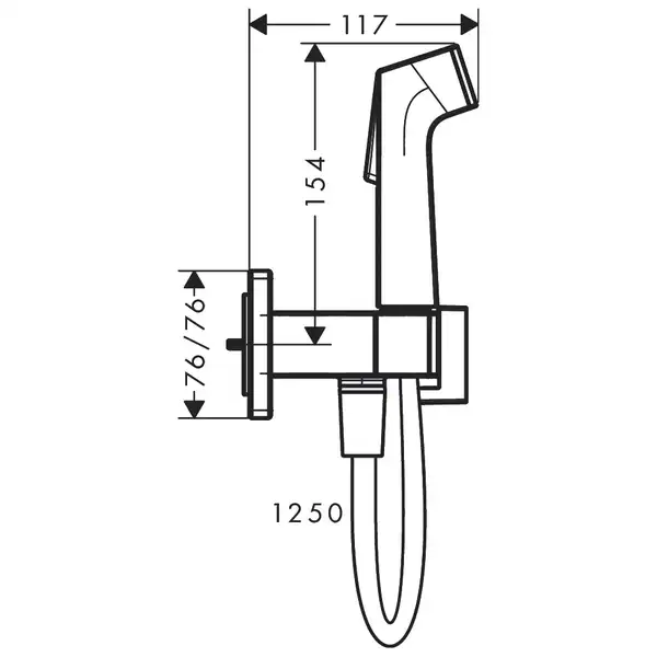 Hansgrohe Bidette E EcoSmart+ Гігієнічний душ, хром (29233000) Hansgrohe Bidette E EcoSmart+ Гігієнічний душ, хром (29233000)