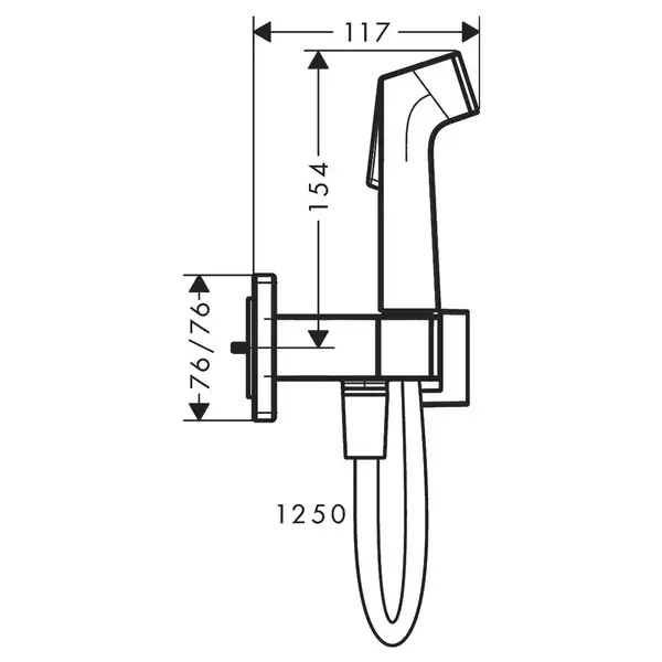 Hansgrohe Bidette 1jet E Гігієнічний душ, чорний хром (29233340) Hansgrohe Bidette 1jet E Гігієнічний душ, чорний хром (29233340)