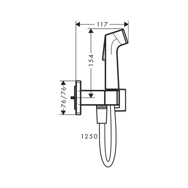 Hansgrohe Bidette 1jet E Гігієнічний душ, чорний матовий (29233670) Hansgrohe Bidette 1jet E Гігієнічний душ, чорний матовий (29233670)