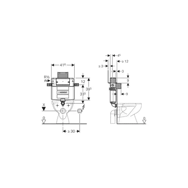 Geberit Omega Бачок скрытого монтажа, 12 см (109.043.00.1) Geberit Omega Бачок скрытого монтажа, 12 см (109.043.00.1)