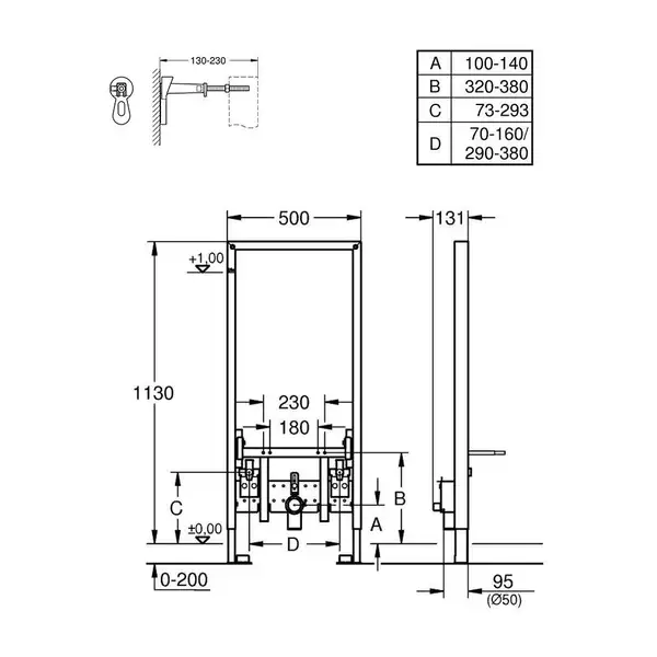 Инсталляция для биде 2 в 1 Grohe Rapid SL 385530013855800M Инсталляция для биде 2 в 1 Grohe Rapid SL 385530013855800M