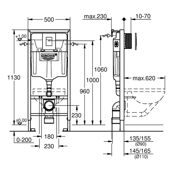 38775001 Компл. інст. для підв/унітаза Rapid SL,WC,1,13m,Set 4in1 з клавіш Skate Cosmopolitan GROHE (38775001) 38775001 Компл. інст. для підв/унітаза Rapid SL,WC,1,13m,Set 4in1 з клавіш Skate Cosmopolitan GROHE (38775001)
