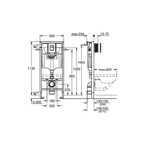 Grohe Solido 3 в 1 Інсталяція для унітазу (38811KF0)