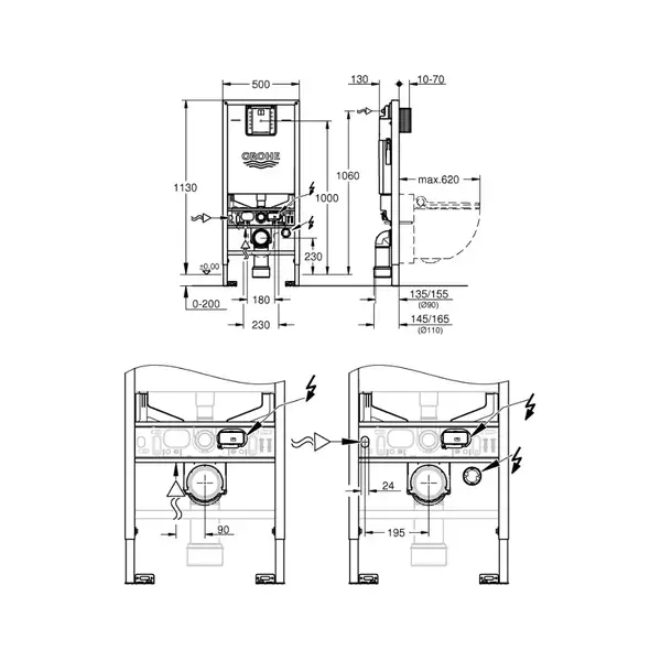 Grohe Rapid SLX Система инсталляции для унитаза (39596000) Grohe Rapid SLX Система инсталляции для унитаза (39596000)