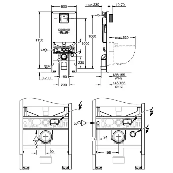Grohe Rapid SLX Інсталяція для унітазу 3 в 1 (39598000) Grohe Rapid SLX Інсталяція для унітазу 3 в 1 (39598000)