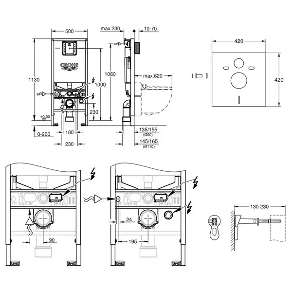 Grohe Rapid SLX Інсталяція для унітазу 3 в 1 (39598000) Grohe Rapid SLX Інсталяція для унітазу 3 в 1 (39598000)