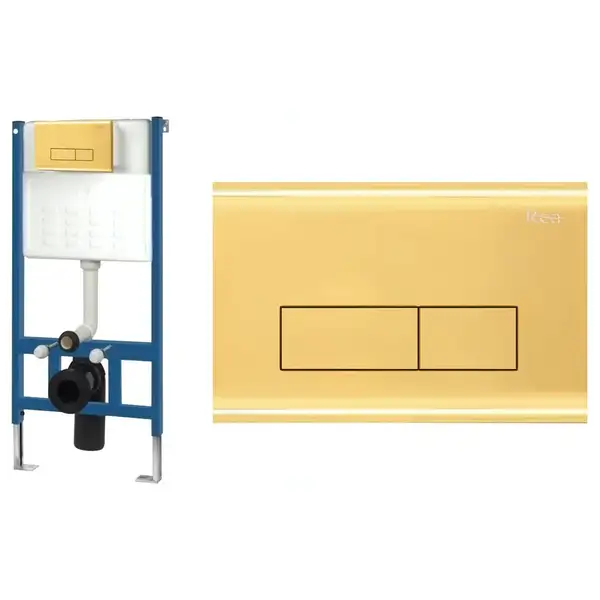 Інсталяція REA із золотою кнопкою H LIGHT GOLD (REA-E9863) Інсталяція REA із золотою кнопкою H LIGHT GOLD (REA-E9863)