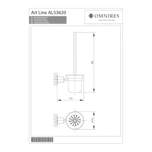 ершик для унитаза Omnires Art Line antique bronze (AL53620BR) ершик для унитаза Omnires Art Line antique bronze (AL53620BR)