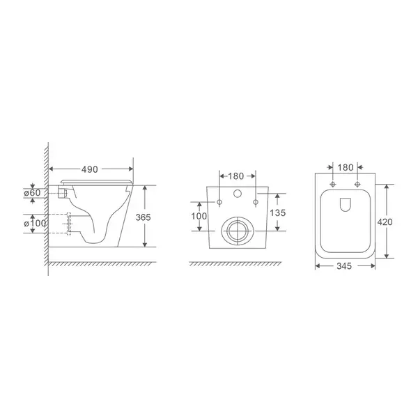 Комплект Grohe Set Унітаз QUADRO-0301-T3 + Інсталяція 38536001 + панель 38732000 (38536001QUADRO030 (38536001QUADRO0301T3)